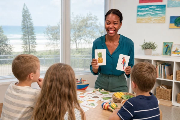 In-person Portuguese group lesson for children on the Gold Coast